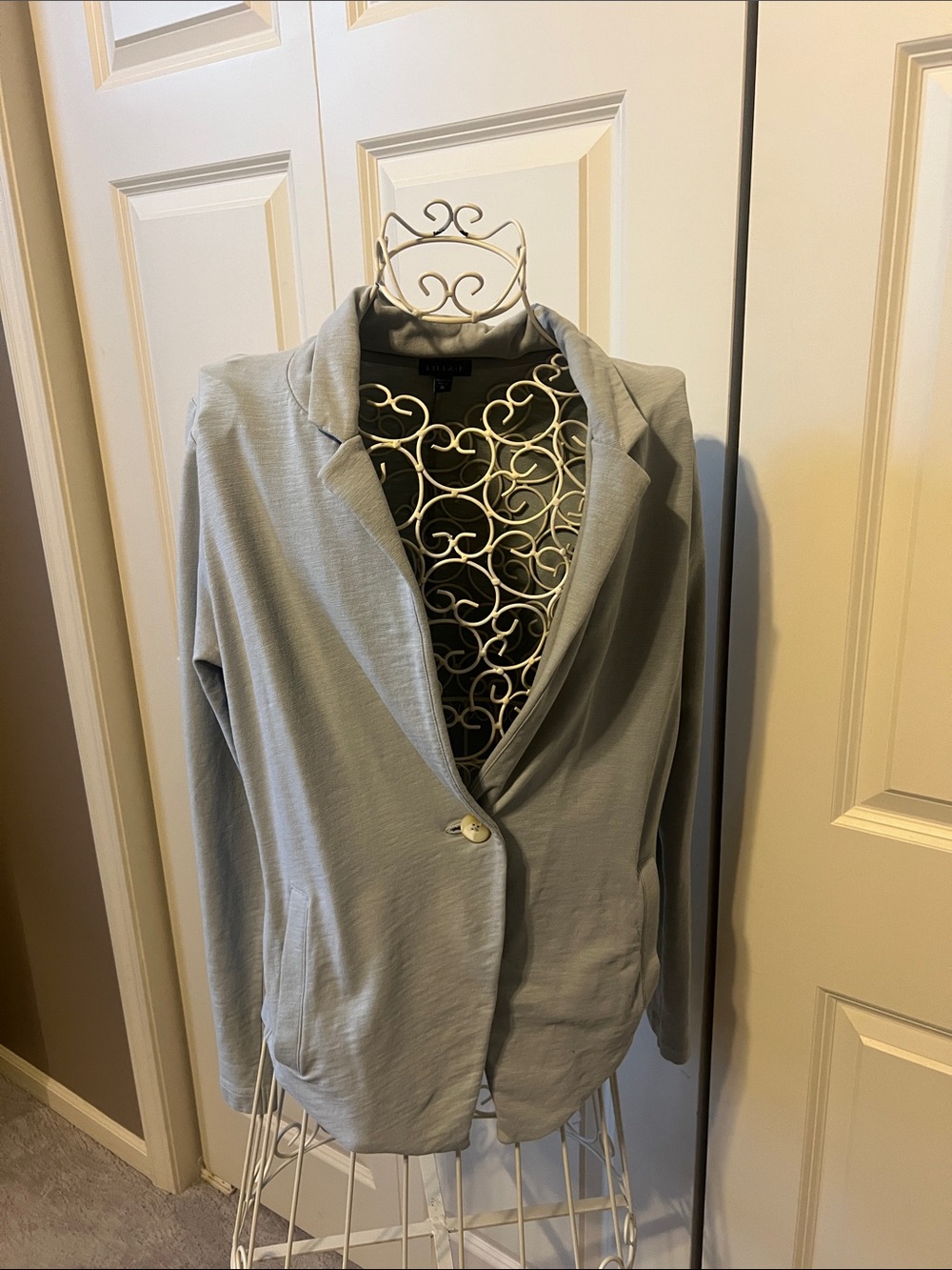 Lilla PLight Gray Women's Single-Button Blazer Jacket